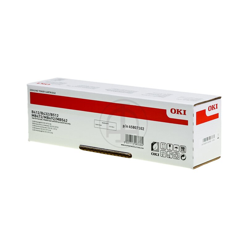 ORIGINAL 45807102 OKI MB472 TONER BLACK ST