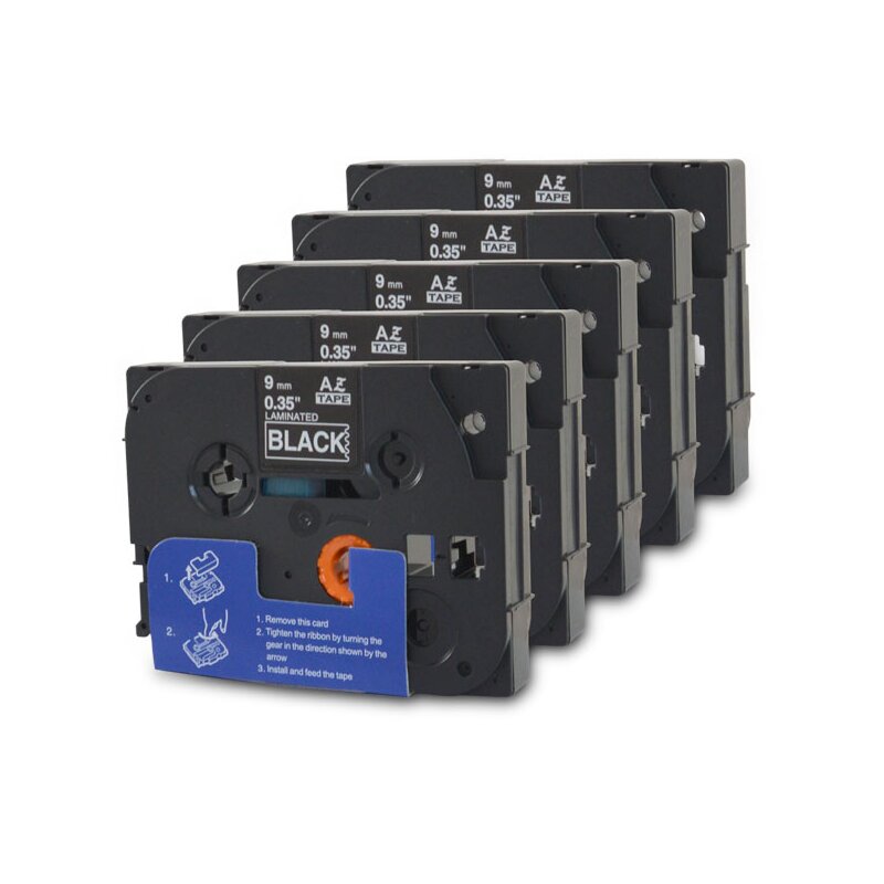Bubprint 5x Schriftband kompatibel für Brother TZe-325 TZe325 white/black 9mm SET