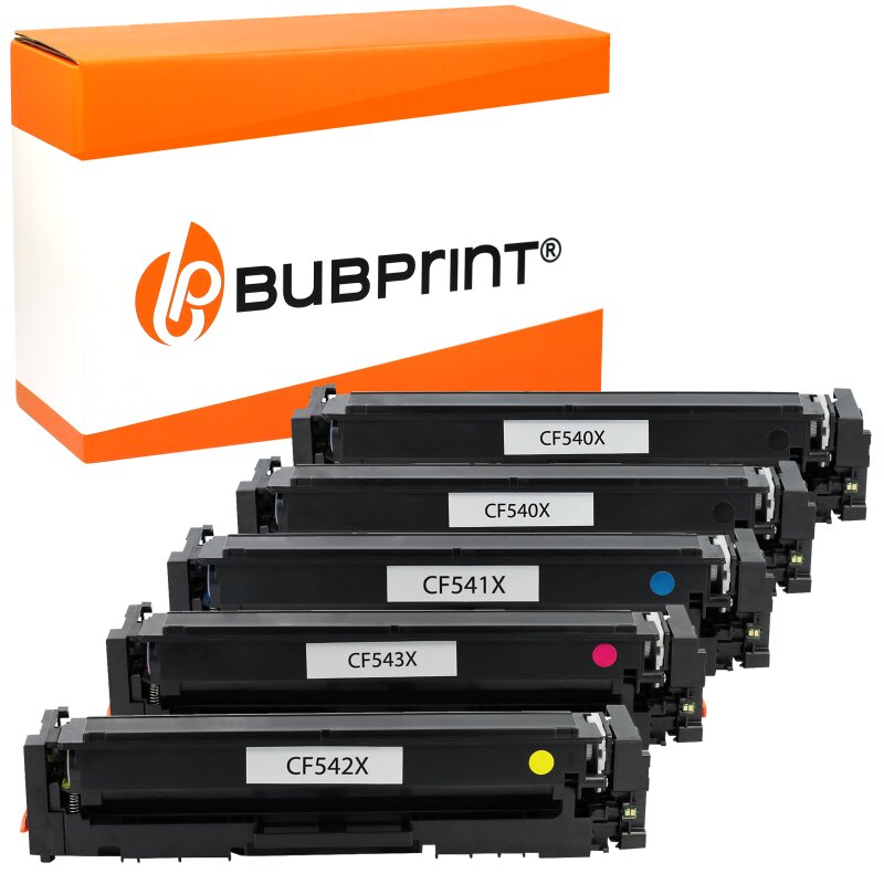 Bubprint Toner kompatibel für HP CF540X - 543X 5er Set für Color LaserJet Pro M280 M281
